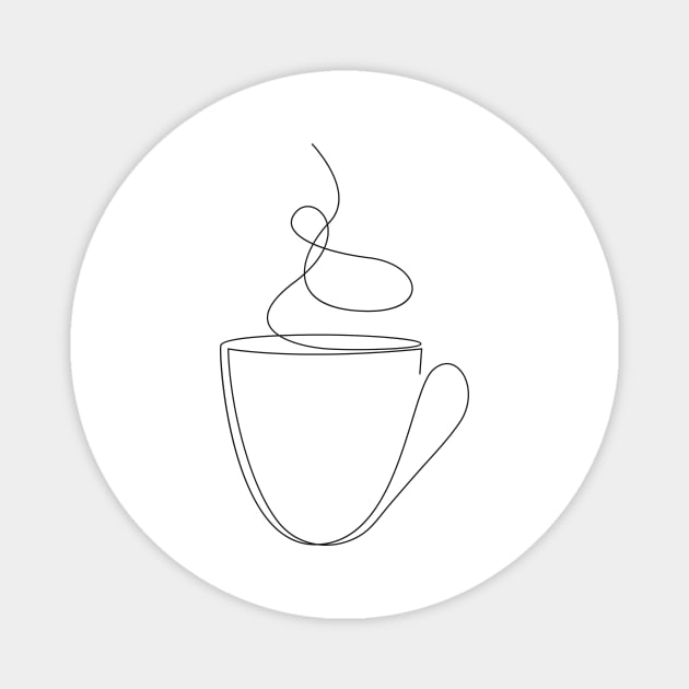 coffee or tea cup - line art Magnet by addillum